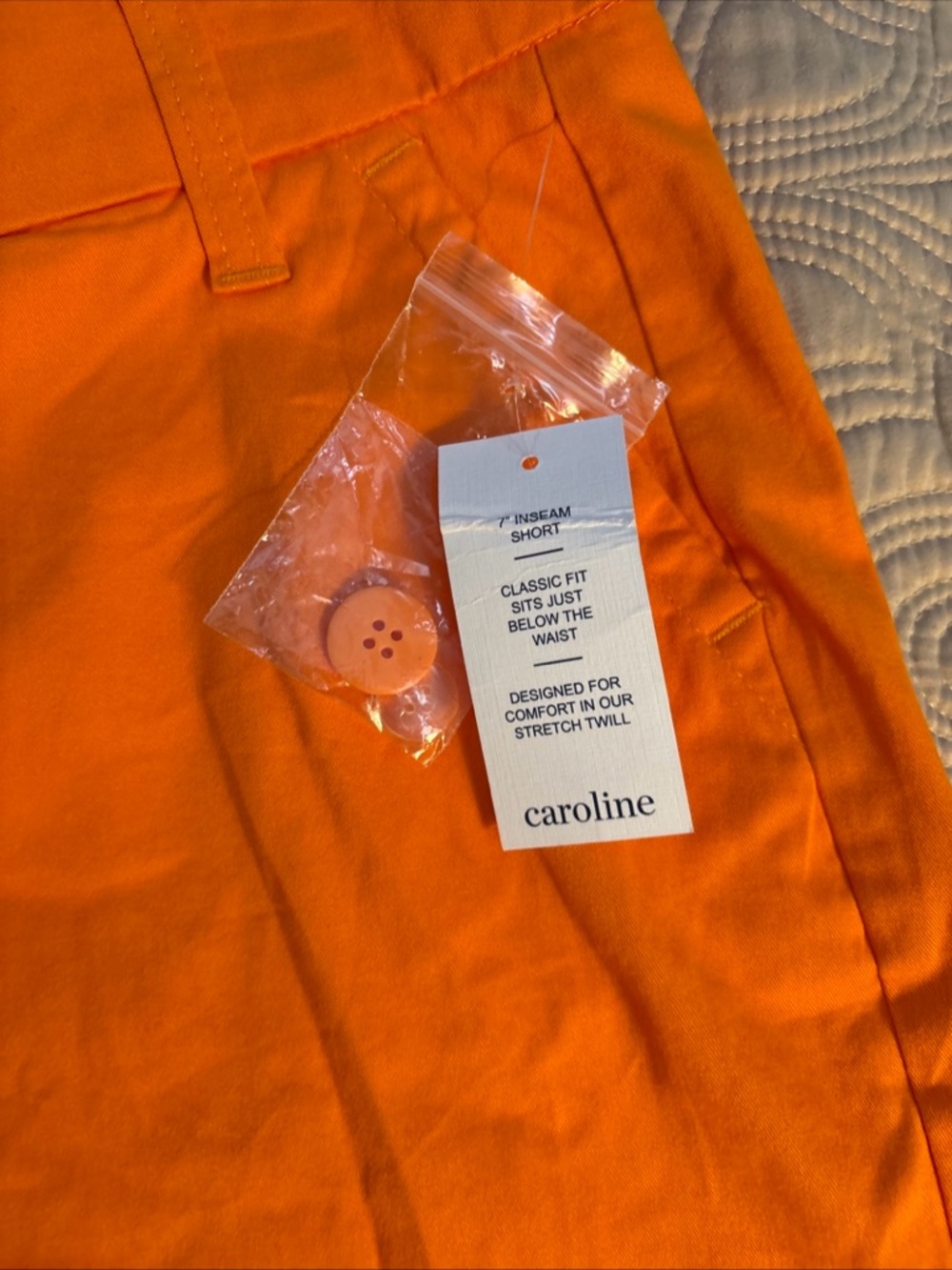 crown & ivy Bright Orange Women’s Chino Shorts - Picture 4 of 6